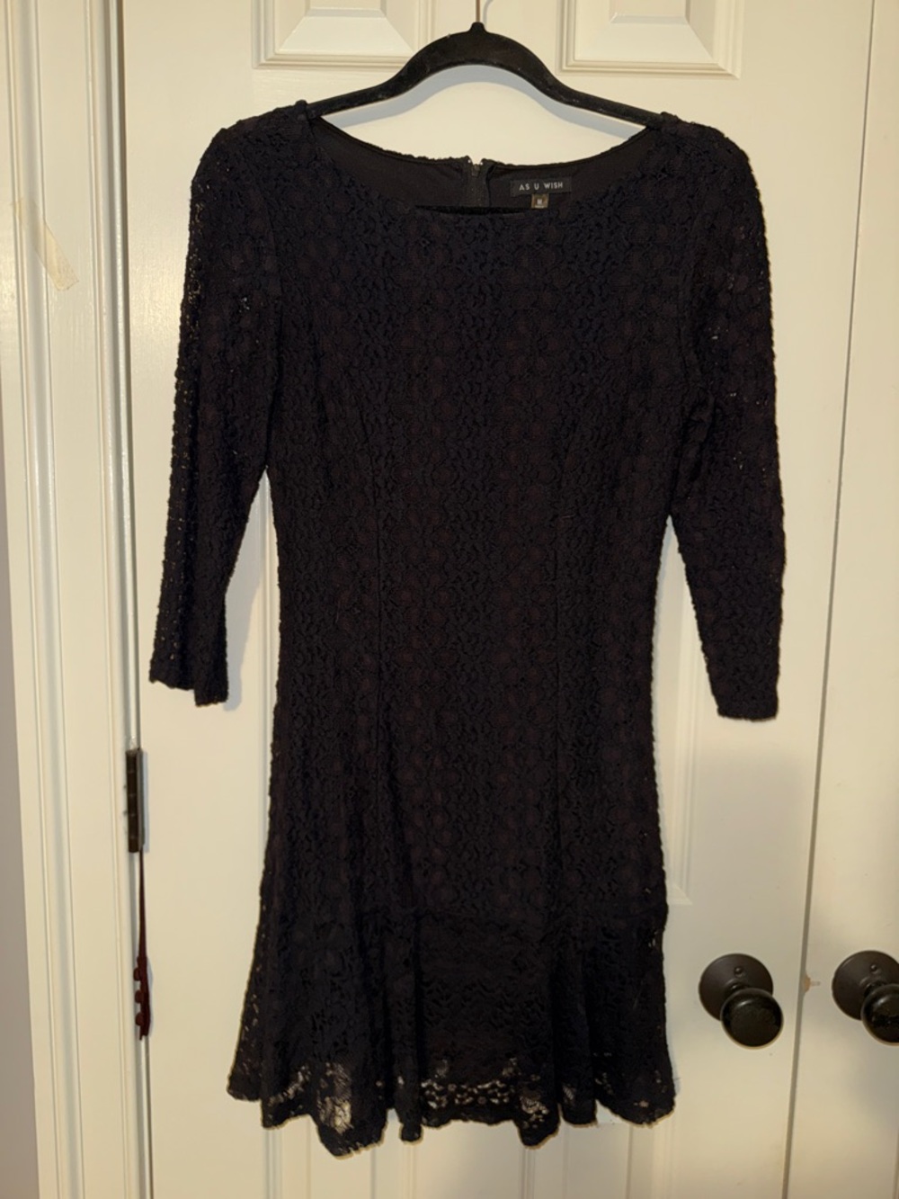 As U Wish Black Lace Long Sleeve Fit & Flare Dress
